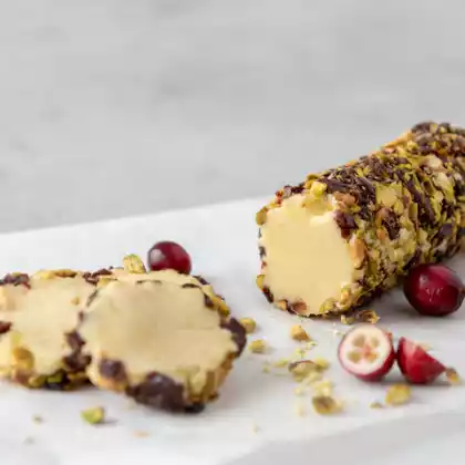 Cranberry-Pistazien Rollenkekse
